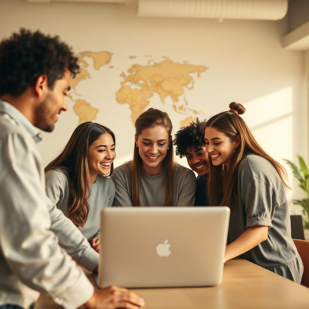 Estudantes em experiência cultural colaborativa